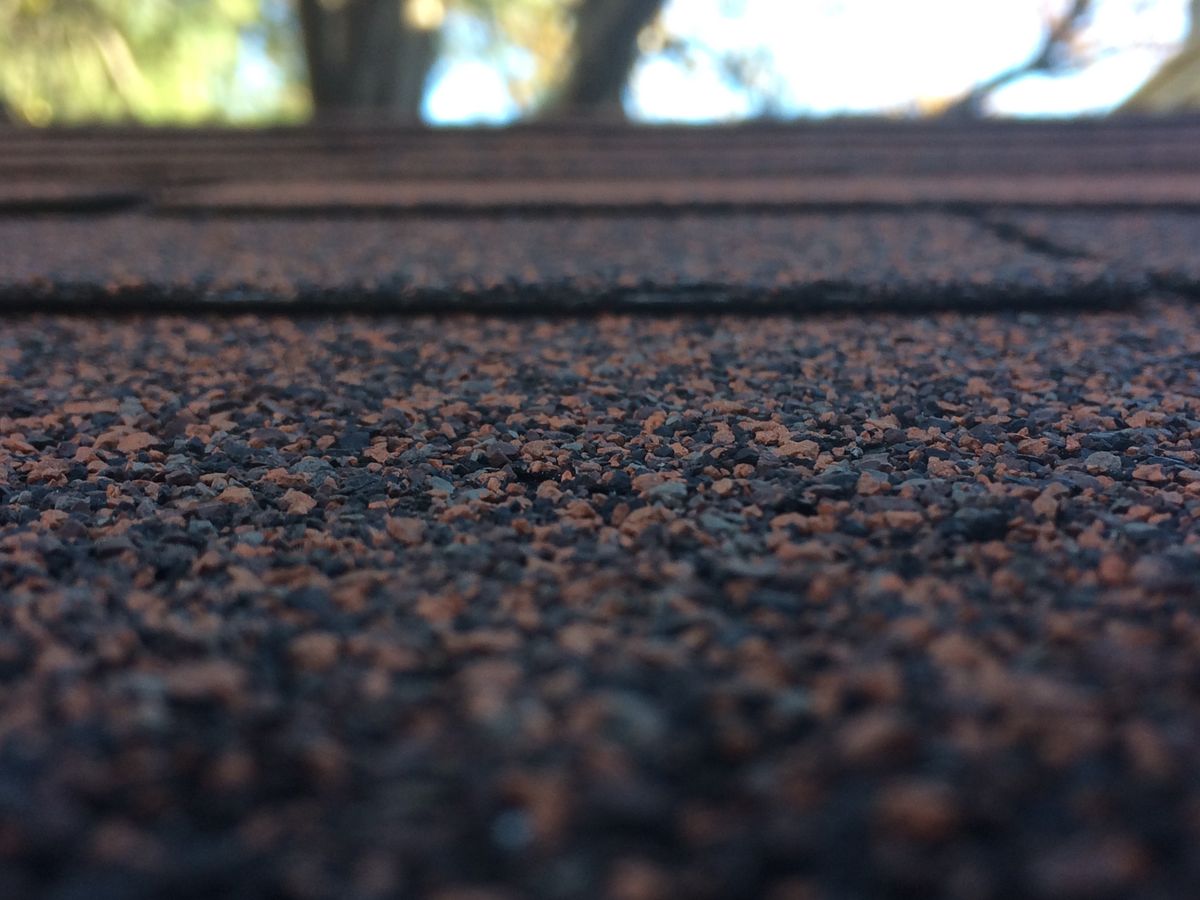 Asphalt shingles on the north slope